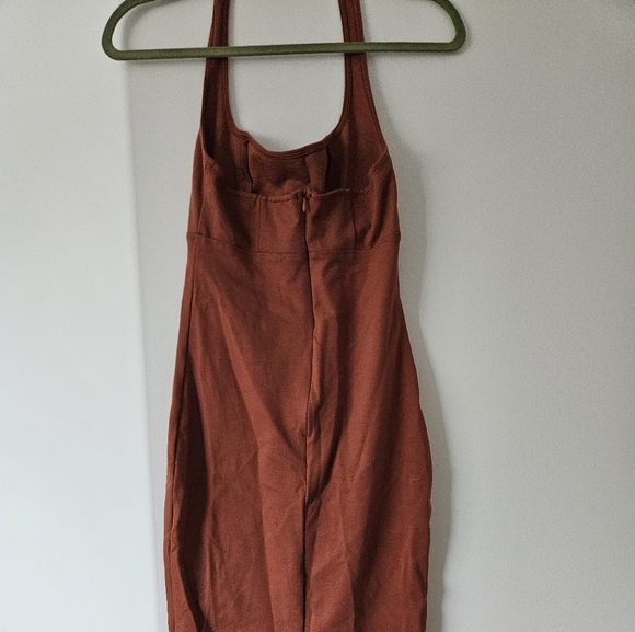 12th Tribe Orange Sheath Halter Dress - Picture 4 of 5
